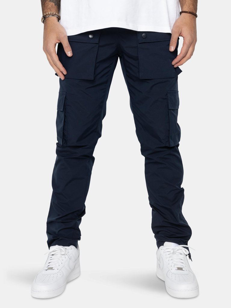 Snap Cargo Pants - Navy