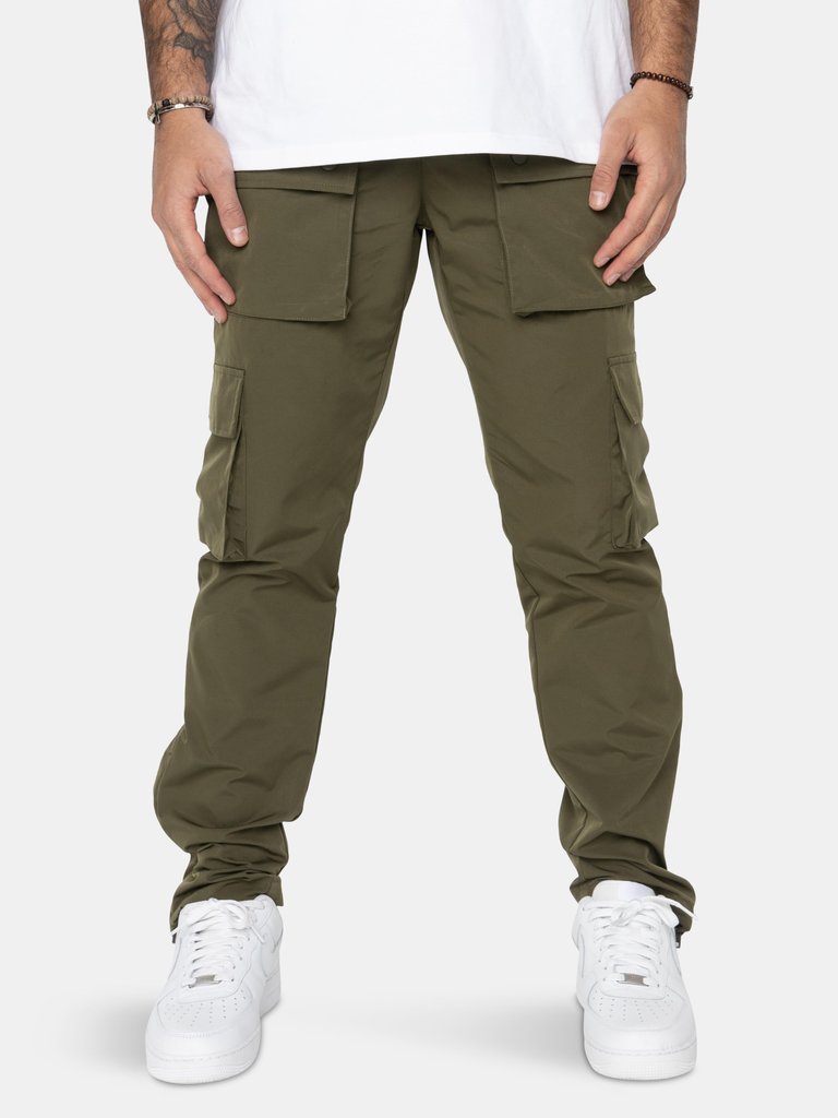Snap Cargo Pants - Olive