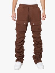 Stacked Cargo Sweatpants - Brown