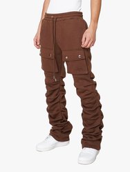 Stacked Cargo Sweatpants - Brown