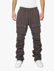 Stacked Cargo Sweatpants - Charcoal - Charcoal