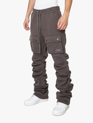 Stacked Cargo Sweatpants - Charcoal