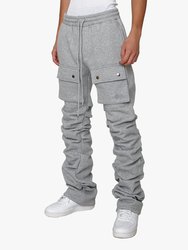 Stacked Cargo Sweatpants - H.Grey