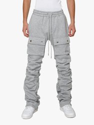 Stacked Cargo Sweatpants - H.Grey - Grey