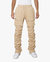 Stacked Cargo Sweatpants - Khaki - Brown