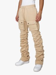 Stacked Cargo Sweatpants - Khaki