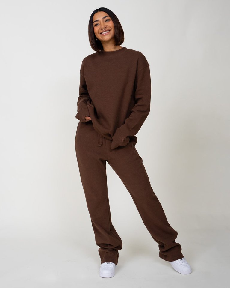 Thermal Flare Pants - Brown - Brown