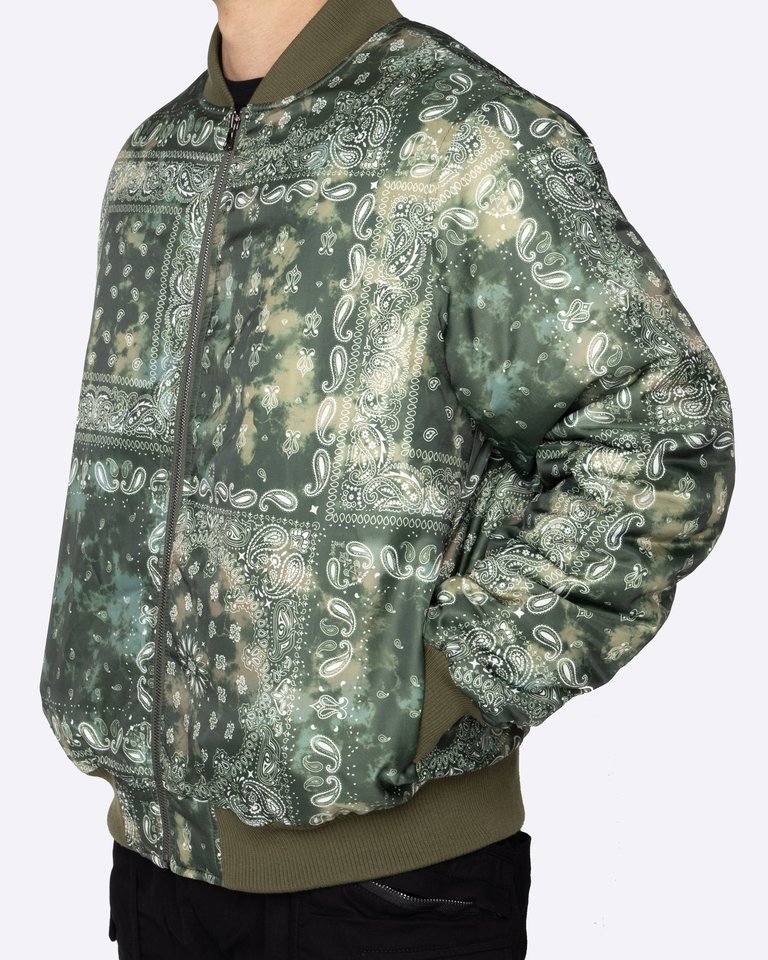 Tie Dye Bandana Bomber Jacket