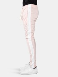 Track Pants - Dusty Pink/White