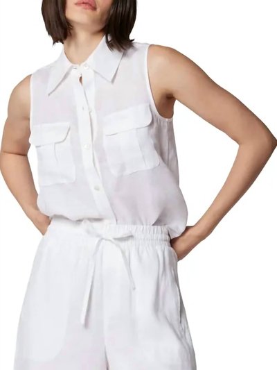 Equipment Camila Sleeveless Linen Button-Up Shirt In Bright White product