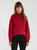 Veleraine Mock Neck Contrast Sweater - Rio Red