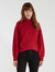 Veleraine Mock Neck Contrast Sweater - Rio Red