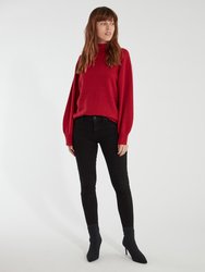 Veleraine Mock Neck Contrast Sweater