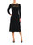 Knit Lace Long Sleeve Dress In Black