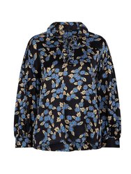 Blouse Drawstring - Black/Blue