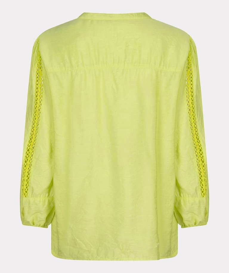 Crinkle Lace Blouse In Lime