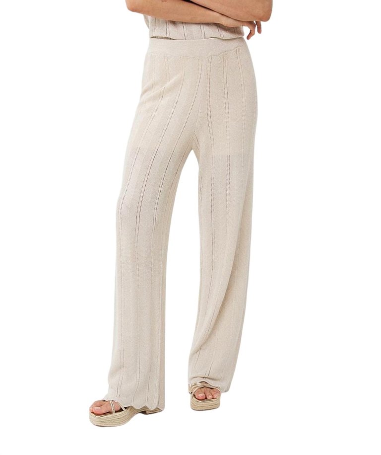 Knit Trousers In Natural - Natural