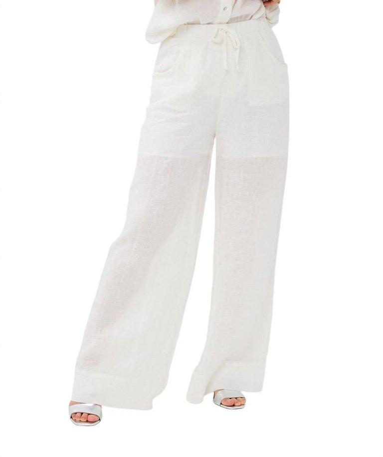 Linen Trouser In Off White - Off White