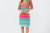 Multi Stripe Vneck Knit Dress In Multi Color - Multi Color