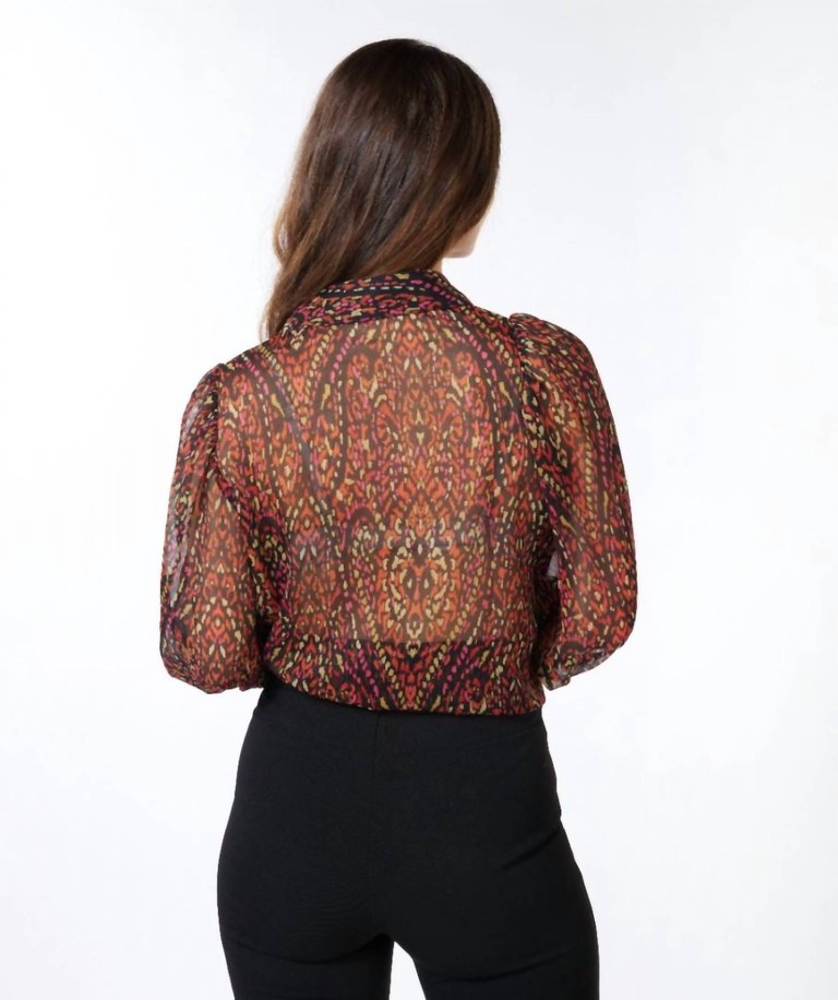 Rewilding Puff Sleeve Blouse In Multi