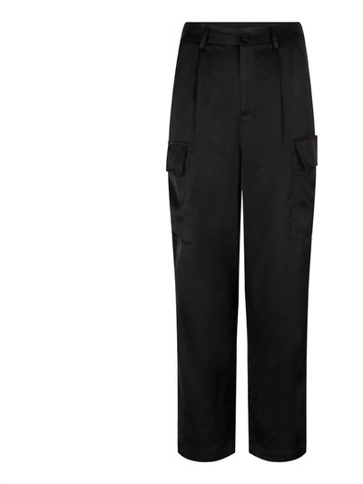 ESQUALO Sateen Cargo Trousers In Black product