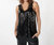 Singlet Sequin Lace Top In Black - Black