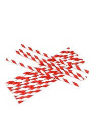 Essential Biodegradable Paper Straws (Pack of 50) (Red/White) (One Size) - Red/White