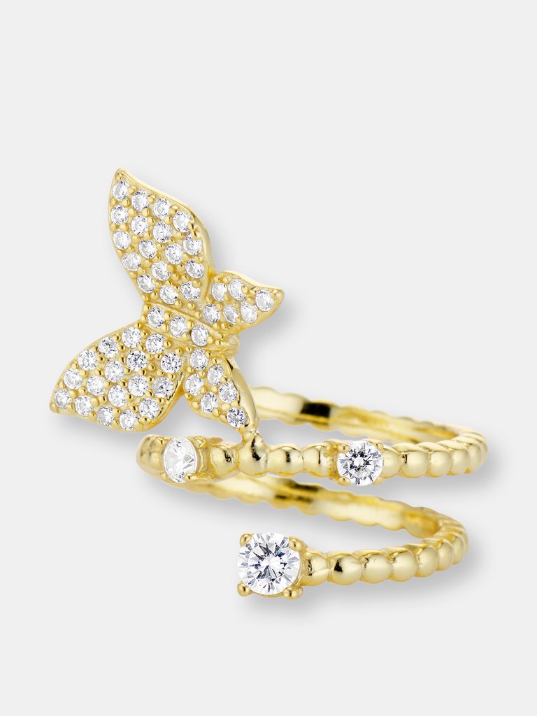 Cz Butterfly Rope Ring