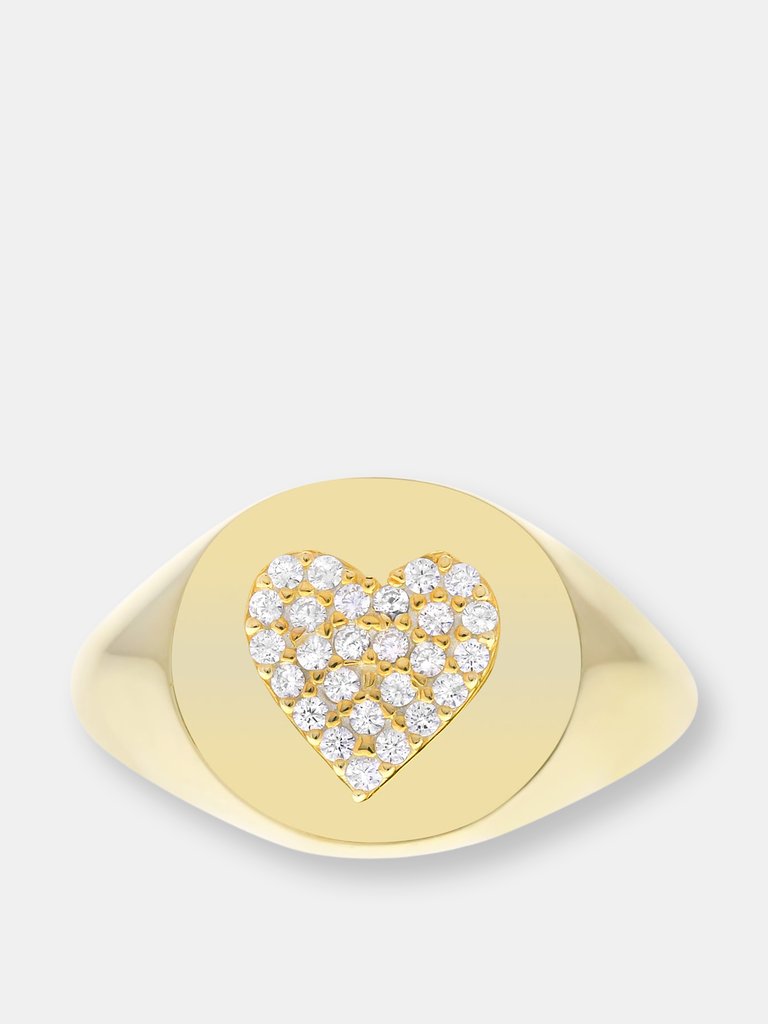 Cz Heart Ring - Gold