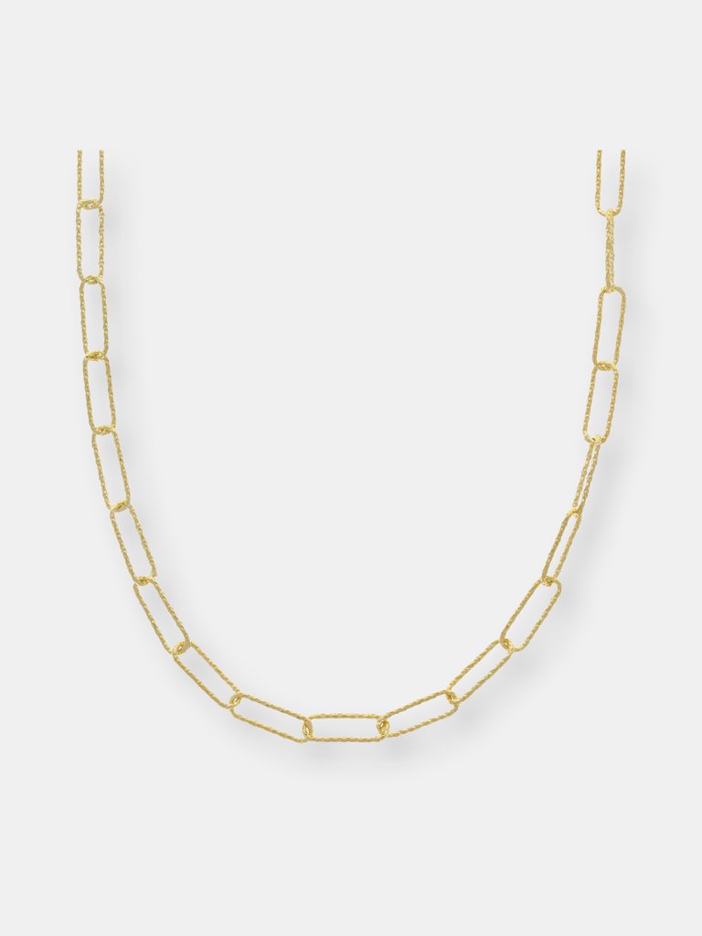 Golden Paperclip Necklace - Gold