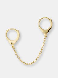 Handcuff Chain Huggie Earring - Gold