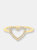 Open Heart Cz Ring - Gold