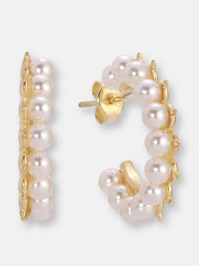 Pearl Hoops - Gold