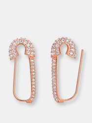 Safety Pin Earrings - Rose Gold