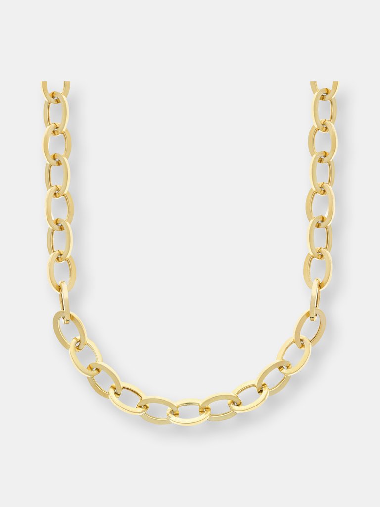 Thick Oval Choker - Gold