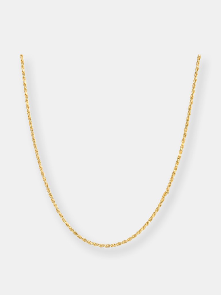 Thin Rope Chain Necklace - Gold