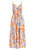 Women's Demerald Belted Light Blue Orange Midi Dress