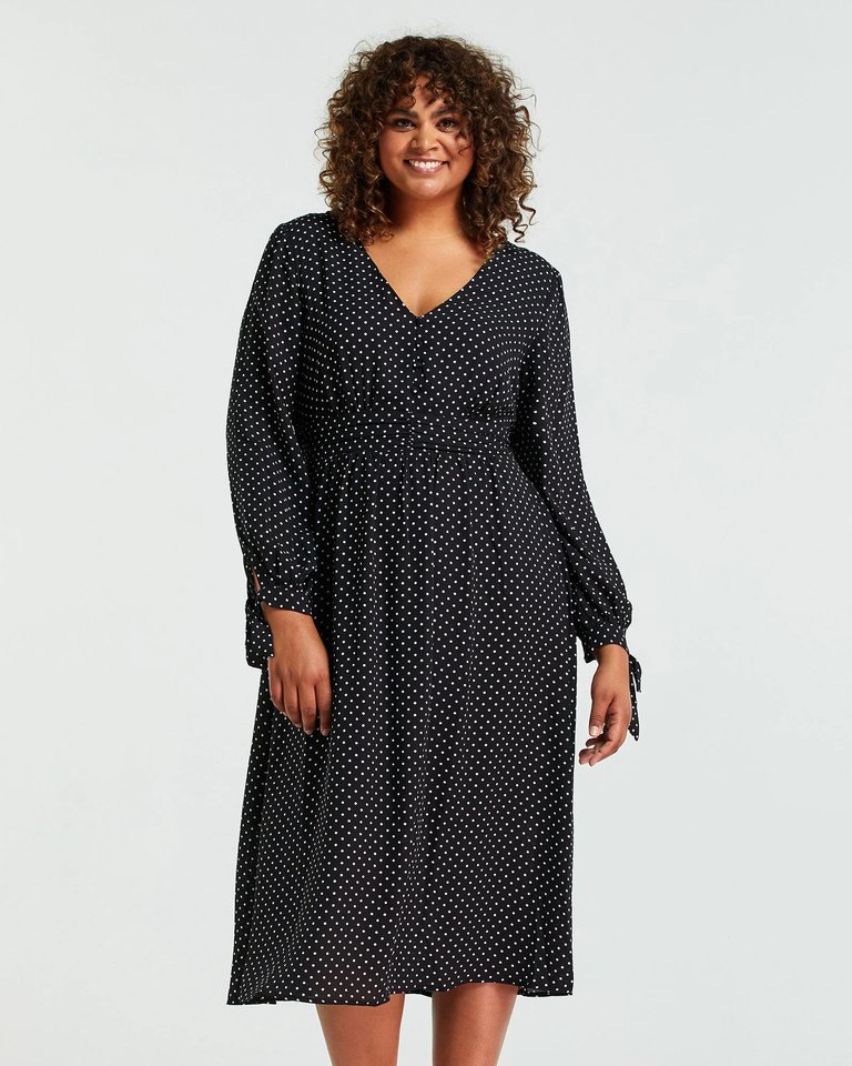 Georgiana Spot Dress - Black/Milk