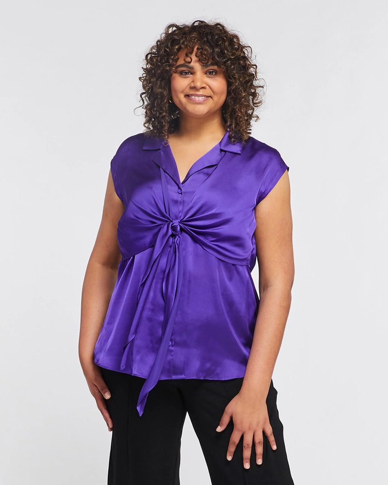 Matilda Satin Shirt - Violet