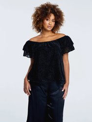 Salome Burn-Out Top - Black