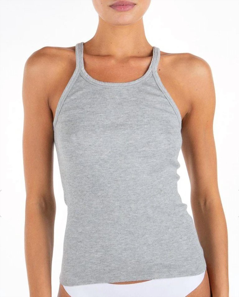 Rib Tank In Heather Grey - Heather Grey