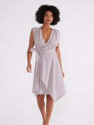 Antonia Wrap Dress - Sassafras Stripe