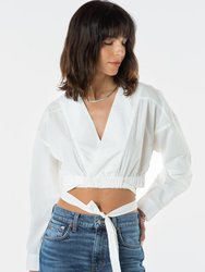 April Surplice Top - Cloud White