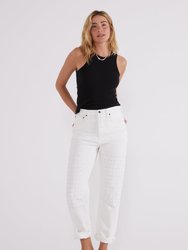 Bryce High Rise Boyfriend Jeans - White Laser Vortex - White Laser Vortex