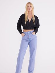 Carine High Waist Straight Jeans - Cyclone Violet