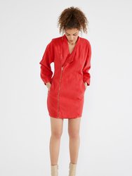 Charley Biker Dress - Fiery Red