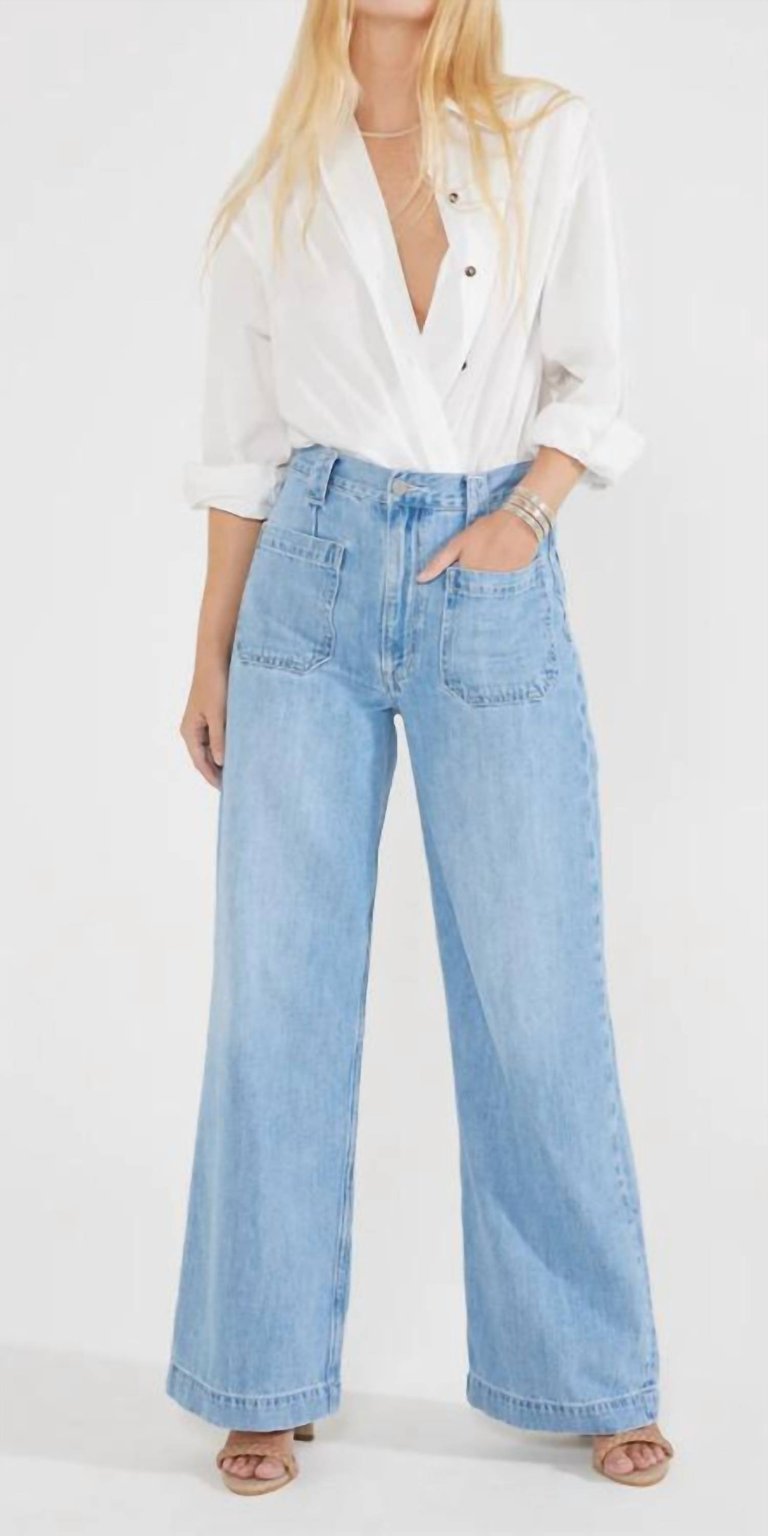 Devon High Rise Wide Leg Pant - Mountain Air