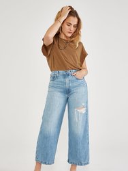 Devon Wide Leg Crop Jeans - Desert Breeze