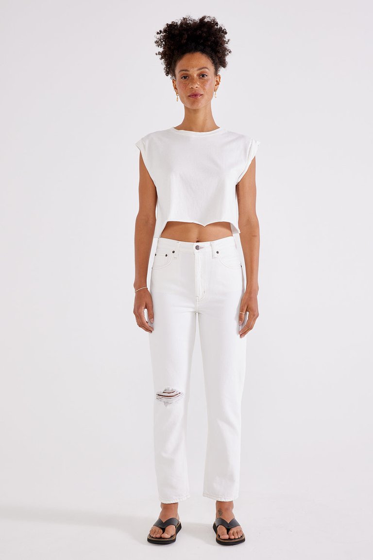 Finn Slim Straight Ankle Pants - Vintage White