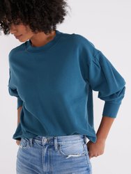 Jael Pleat Sleeve Sweatshirt - Lyons Blue - Lyons Blue